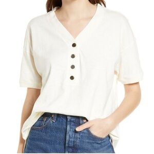 Madewell Relaxed Henley Tee Size Large